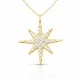 Gümüş Gold Kutup Yıldızı Kadın Kolye