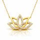 Gümüş Gold Lotus Çiçeği Kadın Kolye