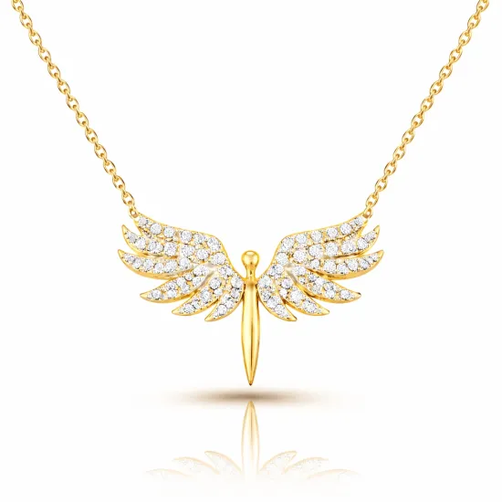 Gümüş Gold Mikail Meleği Bayan Kolye