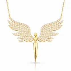 Gümüş Gold Mikail Meleği Kadın Kolye