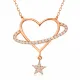 Gümüş Rose Kalp Yıldız Kadın Kolye