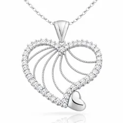 Gümüş Kalpli Bayan Kolye