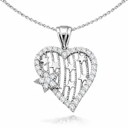 Gümüş Kalp Yıldız Bayan Kolye