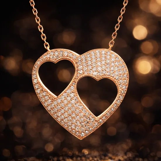 Gümüş Kalpli Bayan Kolye Gümüş Kalpli Bayan Kolye