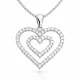 Gümüş Kalpli Bayan Kolye