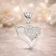 Gümüş Kalpli Bayan Kolye