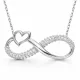 Gümüş Kalpli Sonsuzluk Bayan Kolye