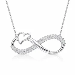 Gümüş Kalpli Sonsuzluk Bayan Kolye