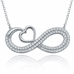 Gümüş Kalpli Sonsuzluk Bayan Kolye