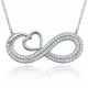Gümüş Kalpli Sonsuzluk Bayan Kolye