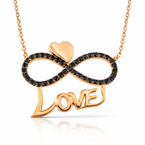 Gümüş Kalpli Sonsuzluk Love Bayan Kolye