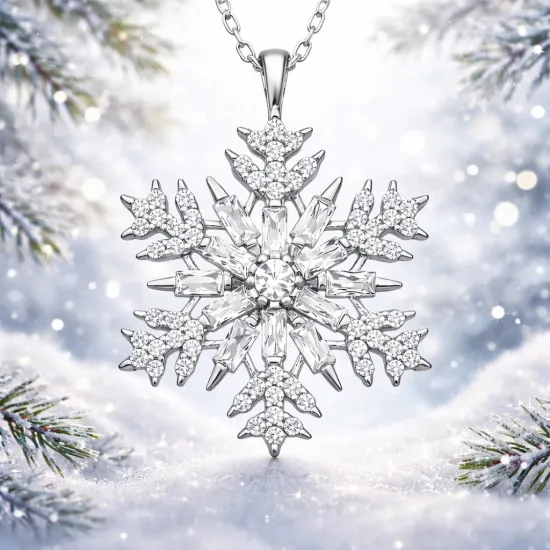 Gümüş Kar Tanesi Kolye Gümüş Kar Tanesi Kolye