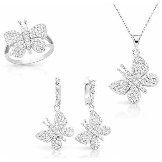 Gümüş Kelebek Bayan Set