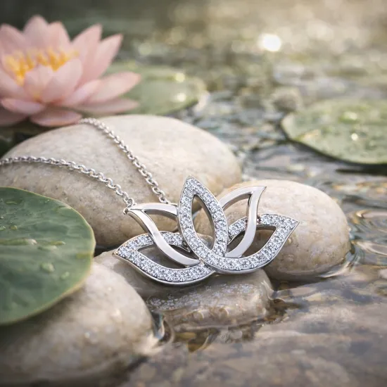 Gümüş Lotus Çiçeği Kolye Gümüş Lotus Çiçeği Kolye