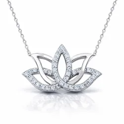 Gümüş Lotus Çiçeği Kolye