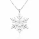 Gümüş Manolya Çiçeği Kar Tanesi Kadın Kolye