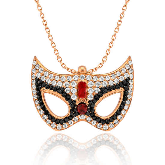 Gümüş Maske Bayan Kolye