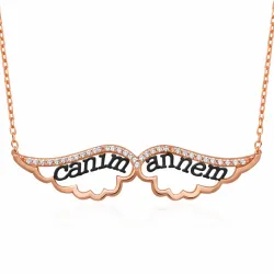Gümüş Melek Canım Annem Bayan Kolye