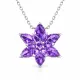 Gümüş Mor Lotus Çiçeği Bayan Kolye
