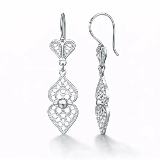 Gümüş Motif Esintisi Telkari Kadın Küpe