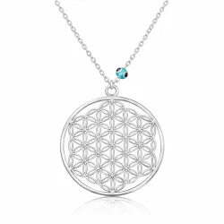 Gümüş Nazar Gözlü Yaşam Çiçeği Kolye