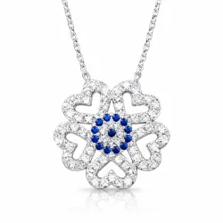 Gümüş Nazarlı Kalp Bayan Kolye