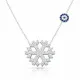 Gümüş Nazarlı Kar Tanesi Kadın Kolye