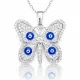 Gümüş Nazarlı Kelebek Kadın Kolye