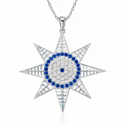 Gümüş Nazarlı Kutup Yıldızı Kadın Kolye