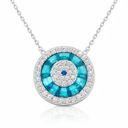 Gümüş Rodyum Camgöz Nazar Bayan Kolye