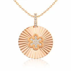 Gümüş Rose Fırfırlı Çiçek Bayan Kolye