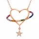 Gümüş Rose Kalp Yıldız Kadın Kolye Gümüş Rose Kalp Yıldız Kadın Kolye