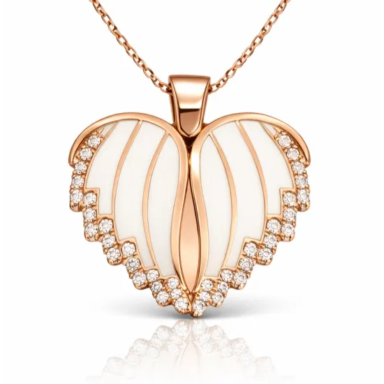 Gümüş Rose Kalpli İsimli Bayan Kolye