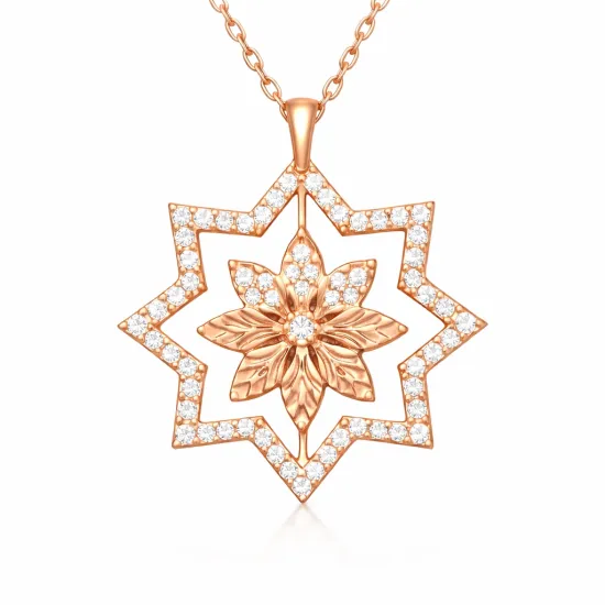 Gümüş Rose Kar Tanesi Kadın Kolye Gümüş Rose Kar Tanesi Kadın Kolye