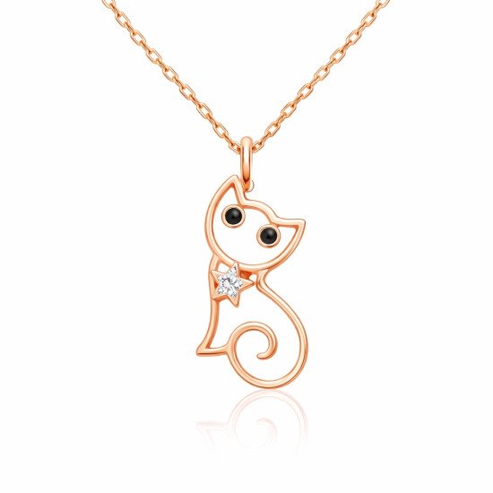 Gümüş Rose Kedi Kadın Kolye Gümüş Rose Kedi Kadın Kolye