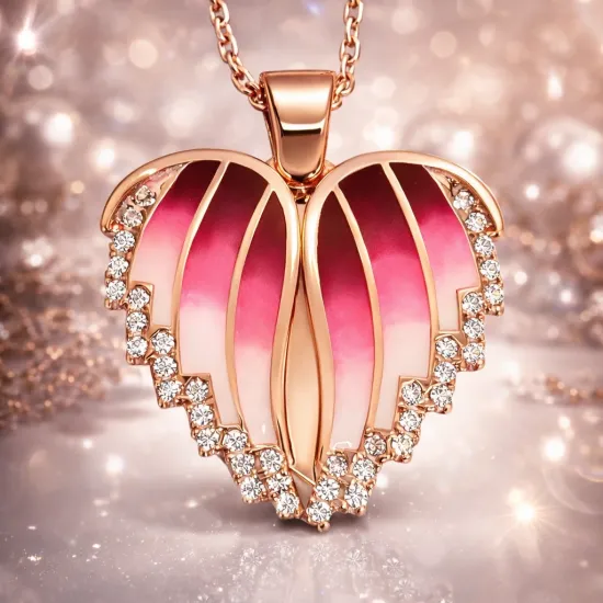 Gümüş Rose Kalpli İsimli Bayan Kolye