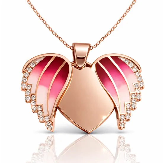 Gümüş Rose Kalpli İsimli Bayan Kolye