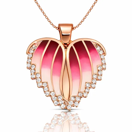 Gümüş Rose Kalpli İsimli Bayan Kolye