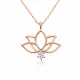 Gümüş Rose Lotus Çiçeği Kadın Kolye