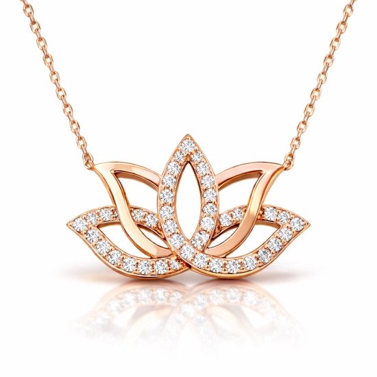 Gümüş Rose Lotus Çiçeği Kolye Gümüş Rose Lotus Çiçeği Kolye