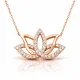 Gümüş Rose Lotus Çiçeği Kolye