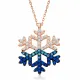 Gümüş Rose Mavi Taşlı Kar Tanesi Kolye Gümüş Rose Mavi Taşlı Kar Tanesi Kolye
