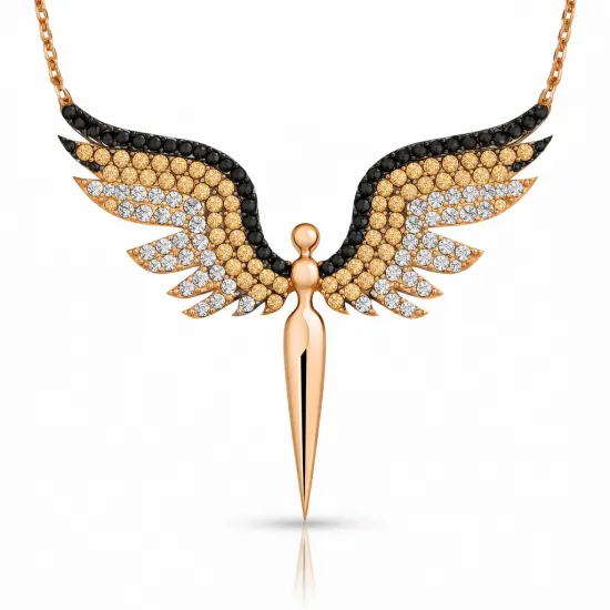 Gümüş Rose Mikail Meleği Bayan Kolye Gümüş Rose Mikail Meleği Bayan Kolye