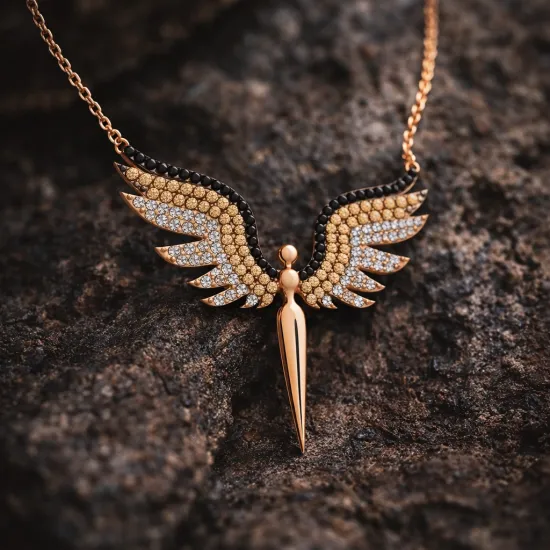 Gümüş Rose Mikail Meleği Bayan Kolye Gümüş Rose Mikail Meleği Bayan Kolye