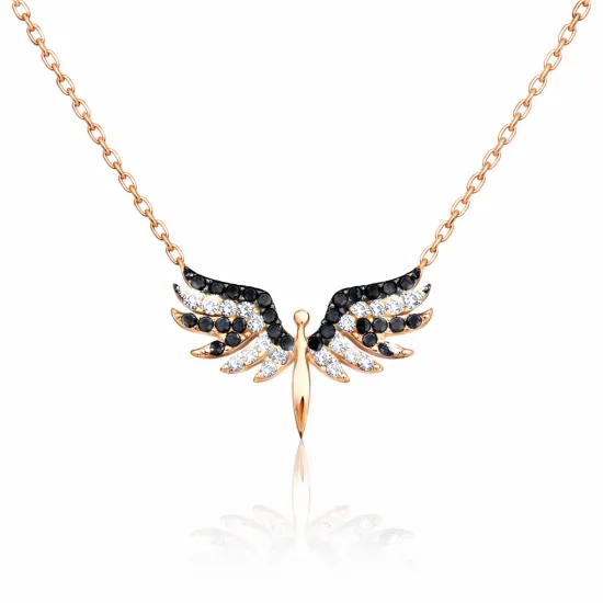 ​Gümüş Rose Mikail Meleği Bayan Kolye