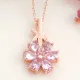Gümüş Rose Pembe Sevgi Çiçeği Kadın Kolye