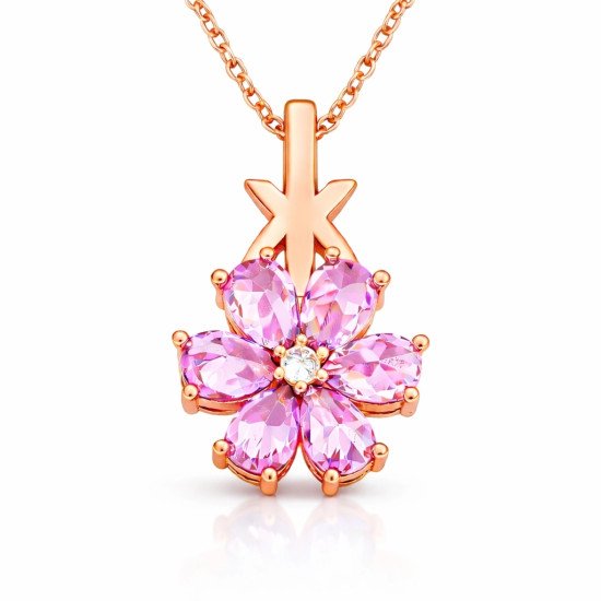 Gümüş Rose Pembe Sevgi Çiçeği Kadın Kolye Gümüş Rose Pembe Sevgi Çiçeği Kadın Kolye