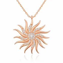 Gümüş Rose Rüzgar Gülü Bayan Kolye