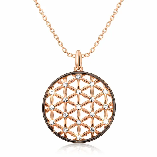 Gümüş Rose Yaşam Çiçeği Kolye