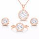 Gümüş Rose Yuvarlak Montür Tek Taş Set Gümüş Rose Yuvarlak Montür Tek Taş Set